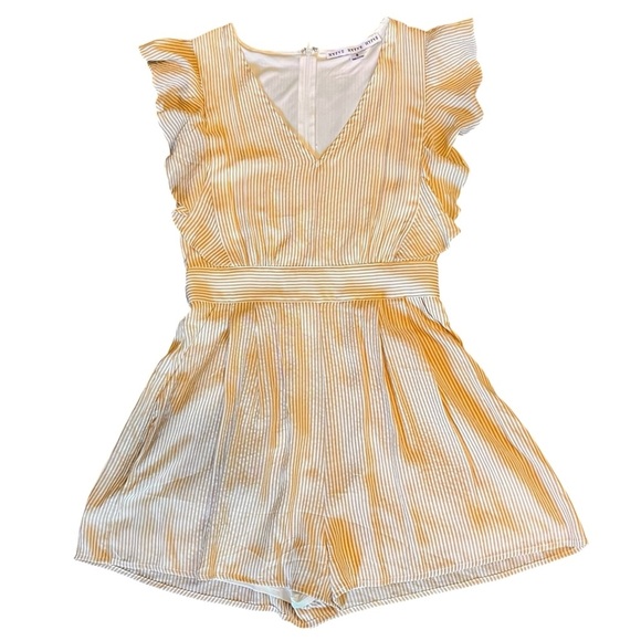 Hyfve Yellow Striped Ruffle Romper - Picture 1 of 5